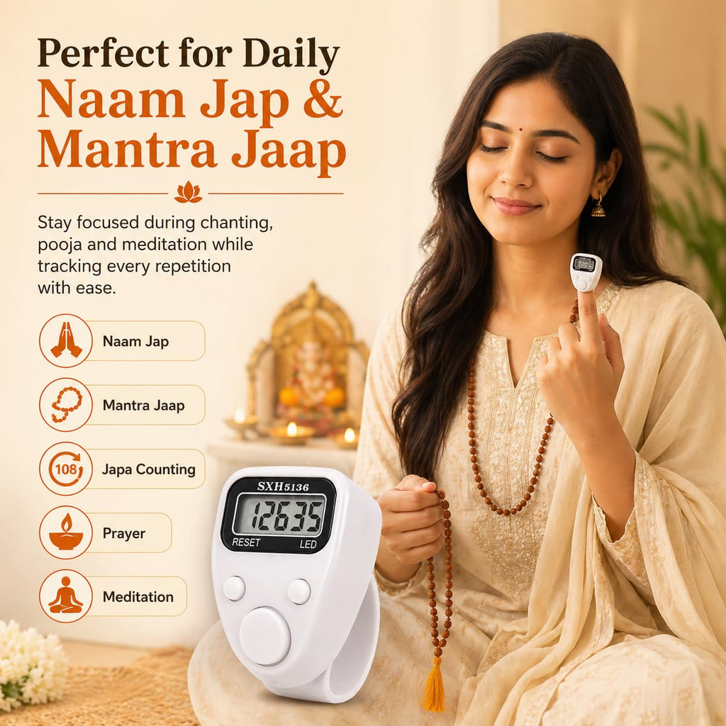 Digital Finger Ring Tally Counter – Electronic Hand Counter for Mantra Jap, Cricket Umpire, Vehicles, Visitors & Counting | 5-Digit LED Display | Portable Multi-Use Tally Machine (2 Pair)